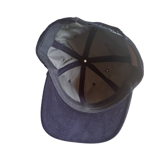 Outdoor Navy Corduroy Snapback Hat Winnies Green Pennant Logo Adjustable - Picture 4 of 5